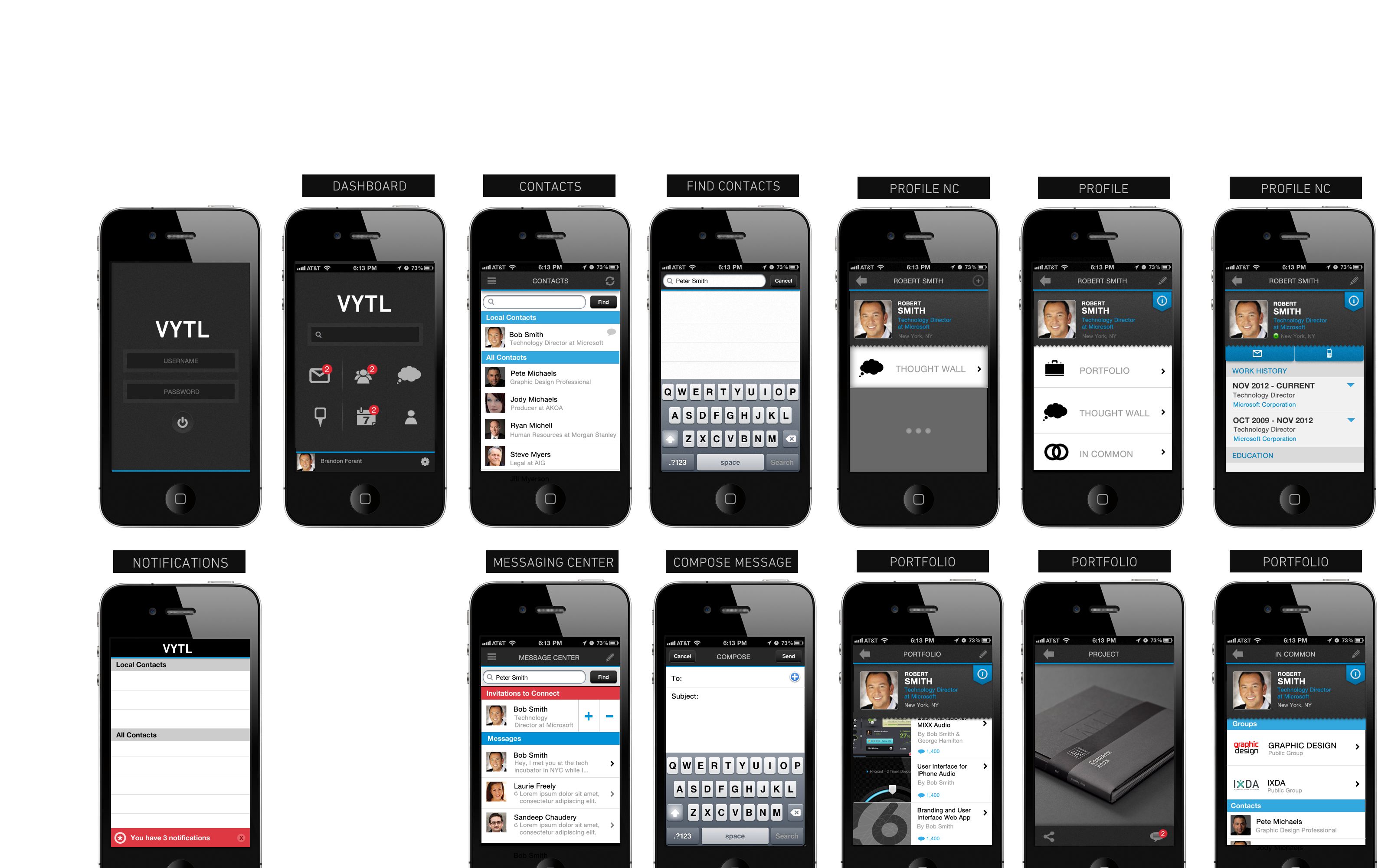mobile app mockups for social network app